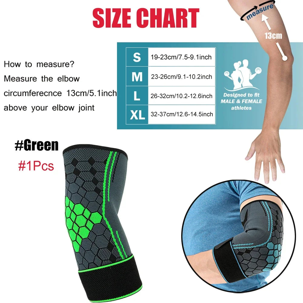 Elbow Brace Compression Sleeve with Adjustable Strap – Tennis Elbow, Golf & Weightlifting (1PC) - OJABay