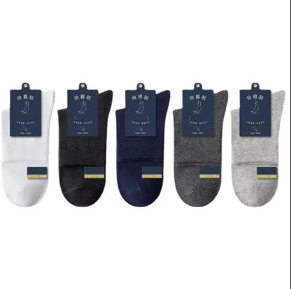 3/5/10 Pairs Men’s Breathable Bamboo Fiber Socks – Sweat-Absorbing, Deodorant Business & Sports Crew Stockings - OJABay