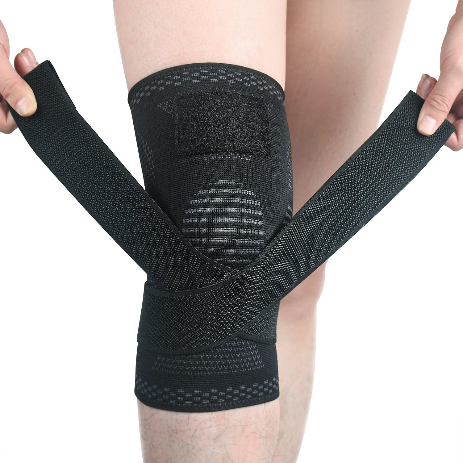 1PC Compression Knee Brace with Adjustable Bandage – Sports Support for Running, Basketball, Volleyball & Fitness - OJABay