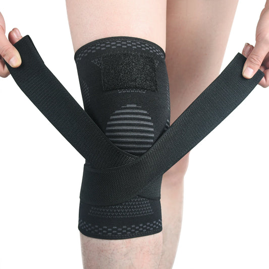 1PC Compression Knee Brace with Adjustable Bandage – Sports Support for Running, Basketball, Volleyball & Fitness - OJABay
