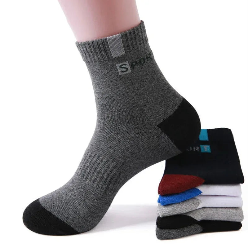 3/5/10 Pairs Men’s Breathable Bamboo Fiber Socks – Sweat-Absorbing, Deodorant Business & Sports Crew Stockings - OJABay