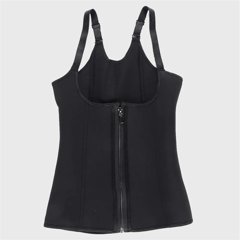 Women's Waist Trainer Tank Top – Zipper Body Shaper with Tummy Control | Sleeveless Activewear Shapewear - OJABay