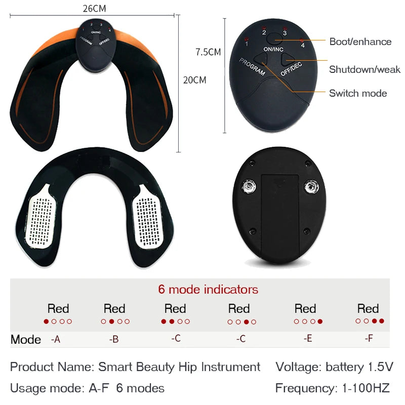 EMS Muscle Stimulator – Abdominal, Arm & Buttocks Trainer for Toning & Slimming - OJABay