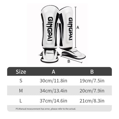 Muay Thai & Kickboxing Shin Guards – PU Leather Leg & Ankle Protectors