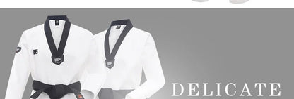 Taekwondo Dobok Karate Uniform with Belt – Kids & Adults (XXXS–XXXL)