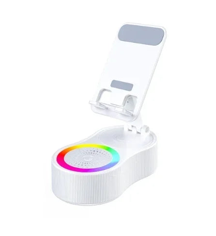 LED Phone Stand with Bluetooth Speaker – Adjustable Wireless Holder for Phones & Tablets - OJABay