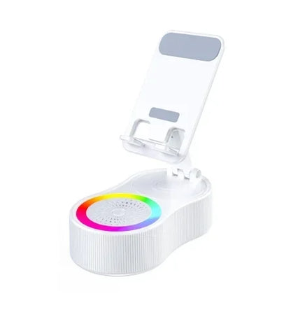 LED Phone Stand with Bluetooth Speaker – Adjustable Wireless Holder for Phones & Tablets - OJABay