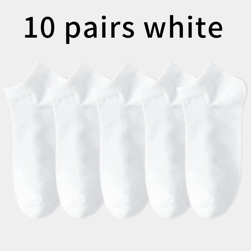 3/5/10 Pairs Men’s Breathable Bamboo Fiber Socks – Sweat-Absorbing, Deodorant Business & Sports Crew Stockings - OJABay