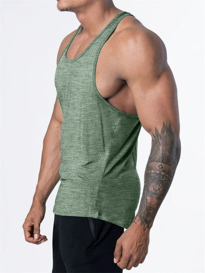 Men’s Quick-Dry Sports Tank Top – Breathable Polyester Training Vest for Running, Basketball & Fitness - OJABay
