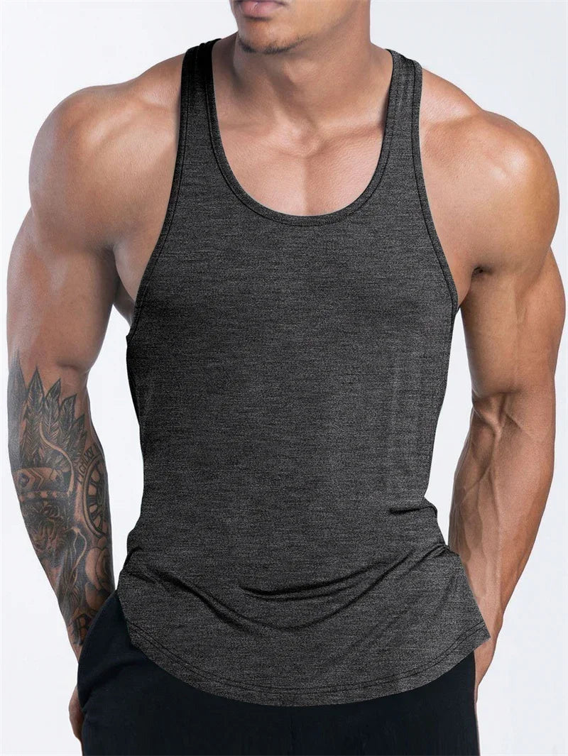Men’s Quick-Dry Sports Tank Top – Breathable Polyester Training Vest for Running, Basketball & Fitness - OJABay