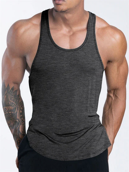 Men’s Quick-Dry Sports Tank Top – Breathable Polyester Training Vest for Running, Basketball & Fitness - OJABay