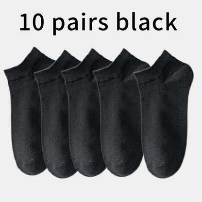 3/5/10 Pairs Men’s Breathable Bamboo Fiber Socks – Sweat-Absorbing, Deodorant Business & Sports Crew Stockings - OJABay