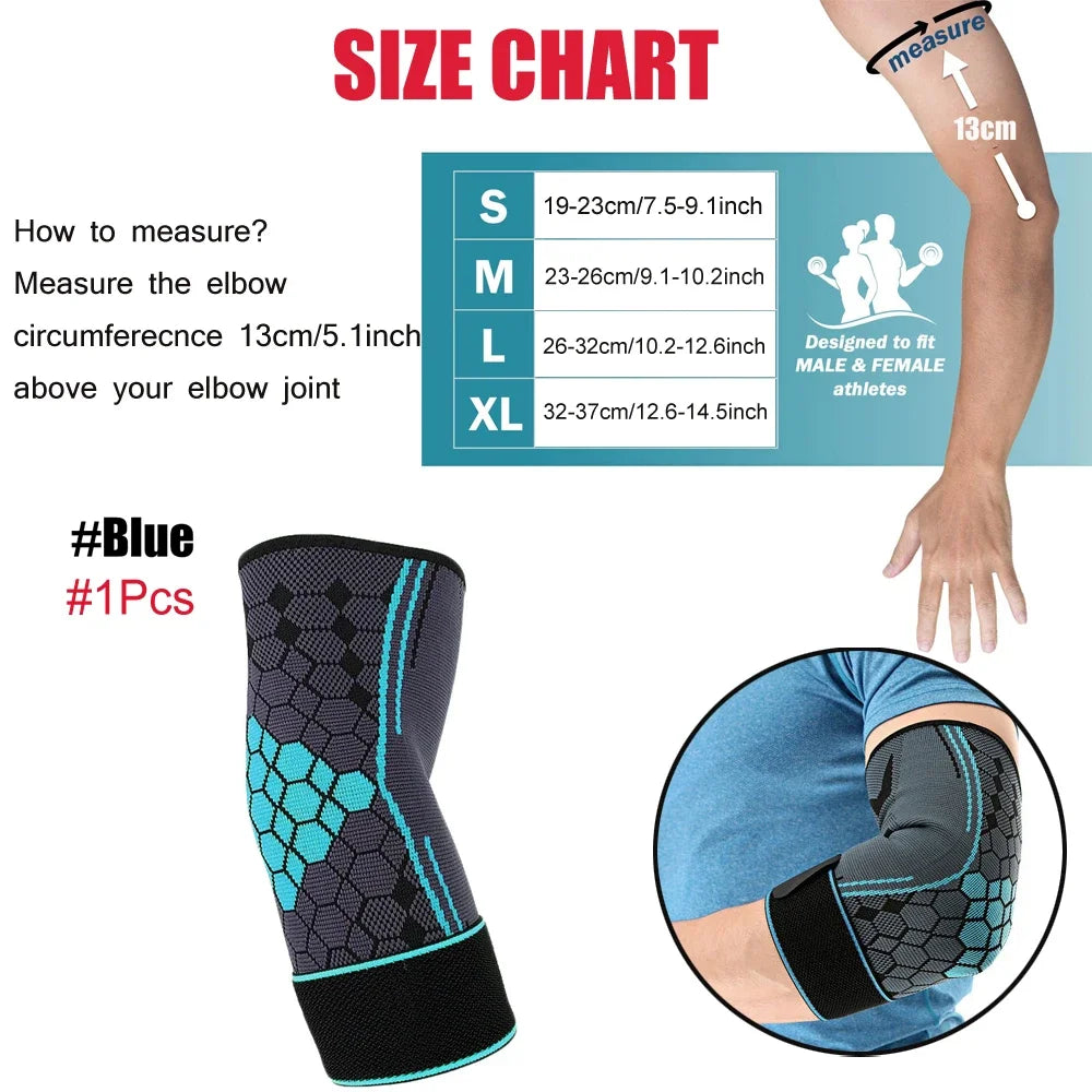 Elbow Brace Compression Sleeve with Adjustable Strap – Tennis Elbow, Golf & Weightlifting (1PC) - OJABay