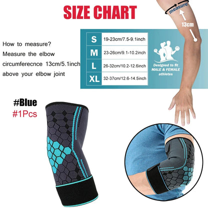 Elbow Brace Compression Sleeve with Adjustable Strap – Tennis Elbow, Golf & Weightlifting (1PC) - OJABay