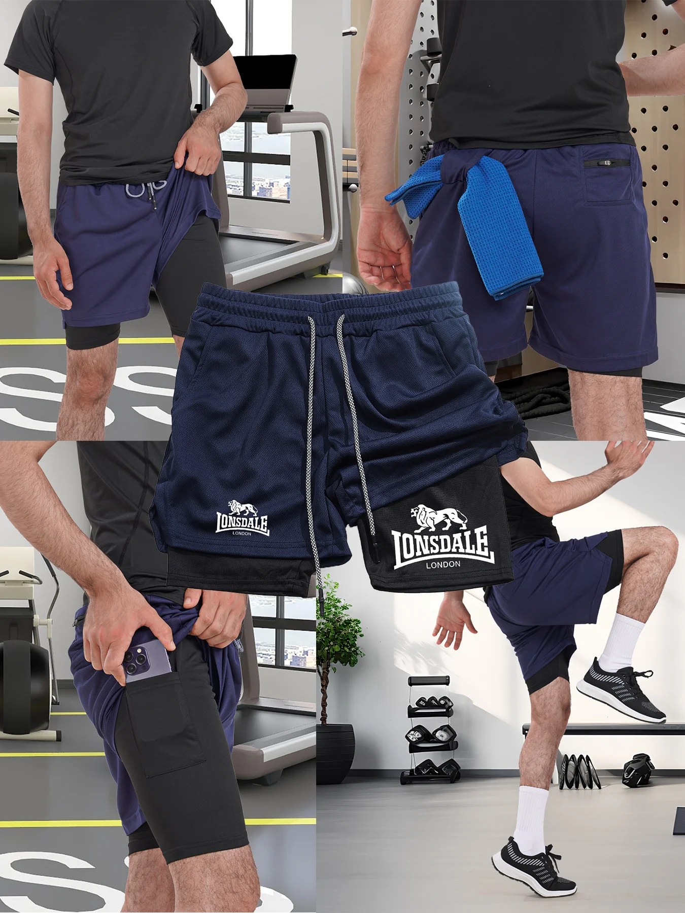 2-in-1 Running Shorts with Compression Layer – Stay Ready, Stay Dry - OJABay