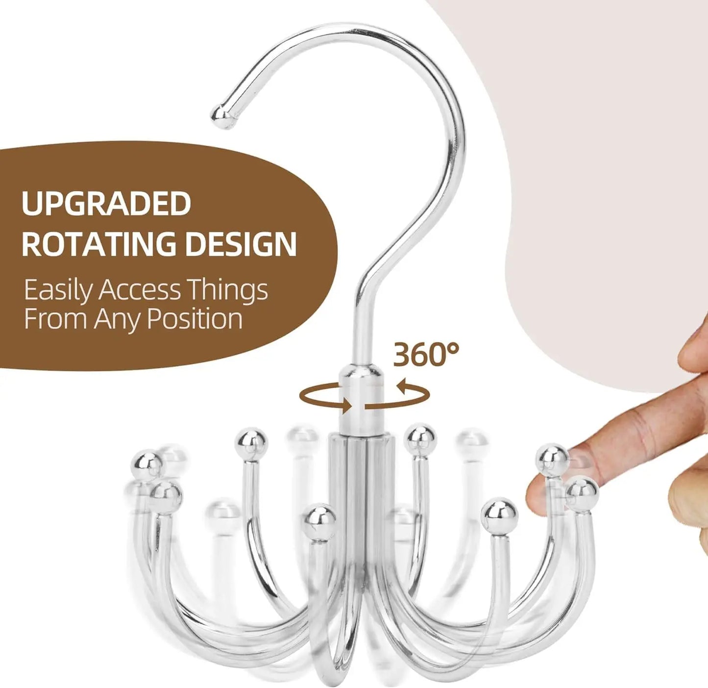 24-Slot Rotating Bra & Tank Top Organizer – Space-Saving Metal Hanger - OJABay