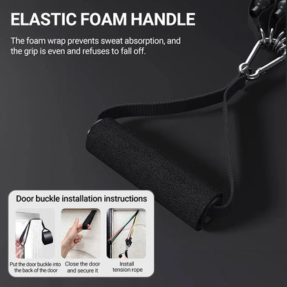 Resistance Bands Set 10–14PCS with Handles, Door Anchor & Ankle Straps