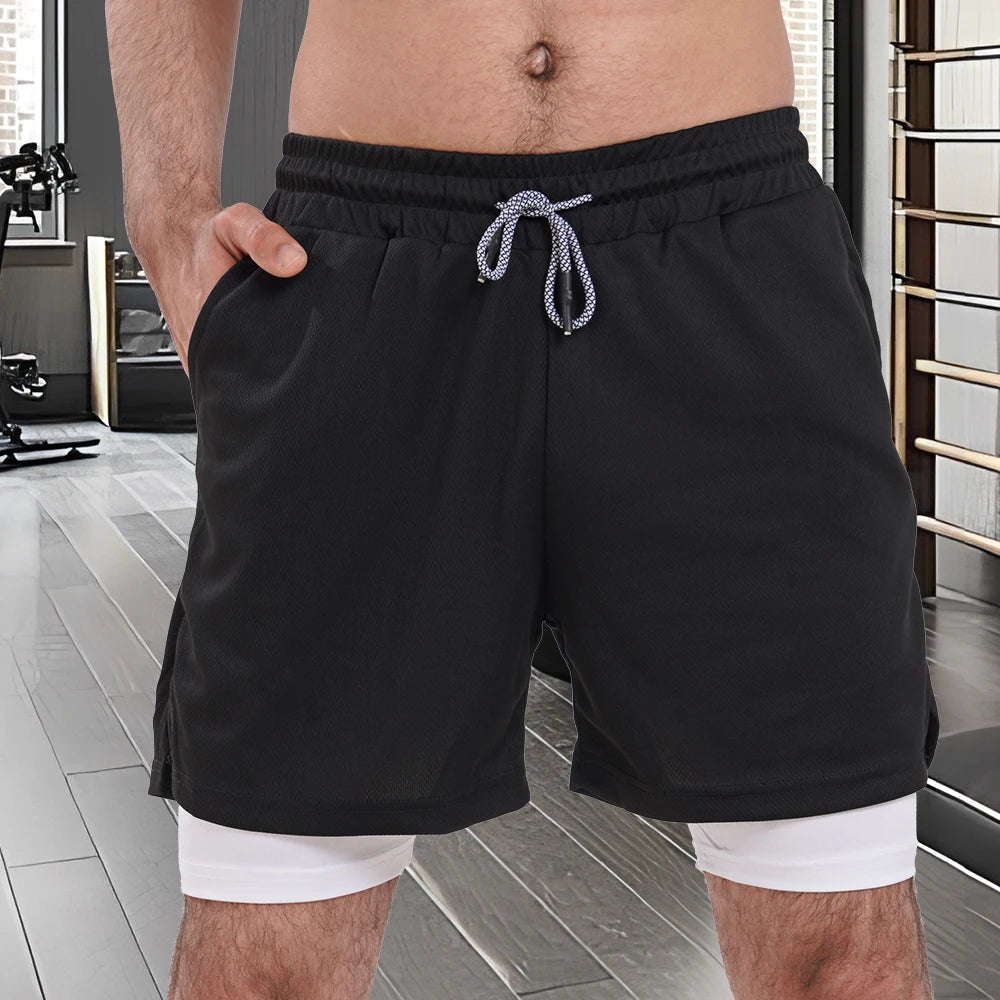 2-in-1 Running Shorts with Compression Layer – Stay Ready, Stay Dry - OJABay