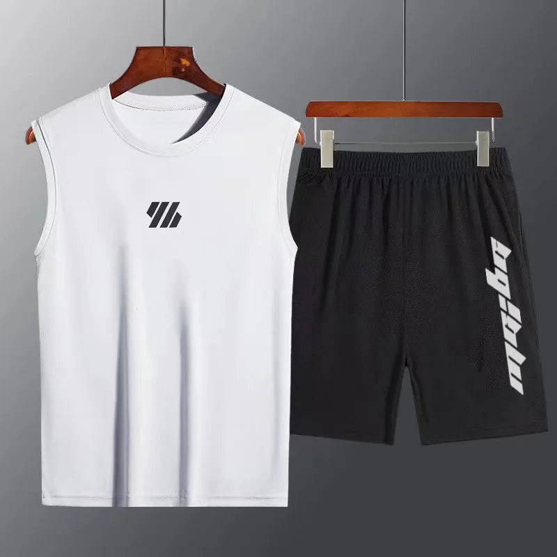 Men's 2-Piece Summer Sportswear Set – Quick-Dry Running Vest & Shorts Gym Outfit for Fitness & Jogging - OJABay