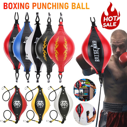 Boxing Punching Ball – PU Leather Double End Speed Bag for Reaction Training, Muay Thai, and Fitness Workouts - OJABay