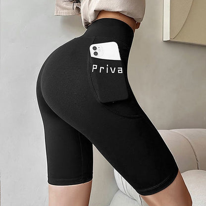 Women's High-Waist Yoga Shorts – Seamless Fitness Shorts for Gym & Streetwear | Tight Workout Shorts with Stretch - OJABay