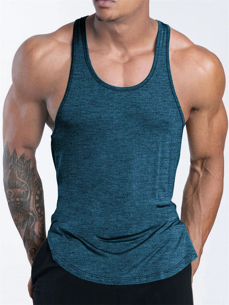 Men’s Quick-Dry Sports Tank Top – Breathable Polyester Training Vest for Running, Basketball & Fitness - OJABay