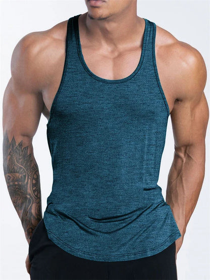 Men’s Quick-Dry Sports Tank Top – Breathable Polyester Training Vest for Running, Basketball & Fitness - OJABay