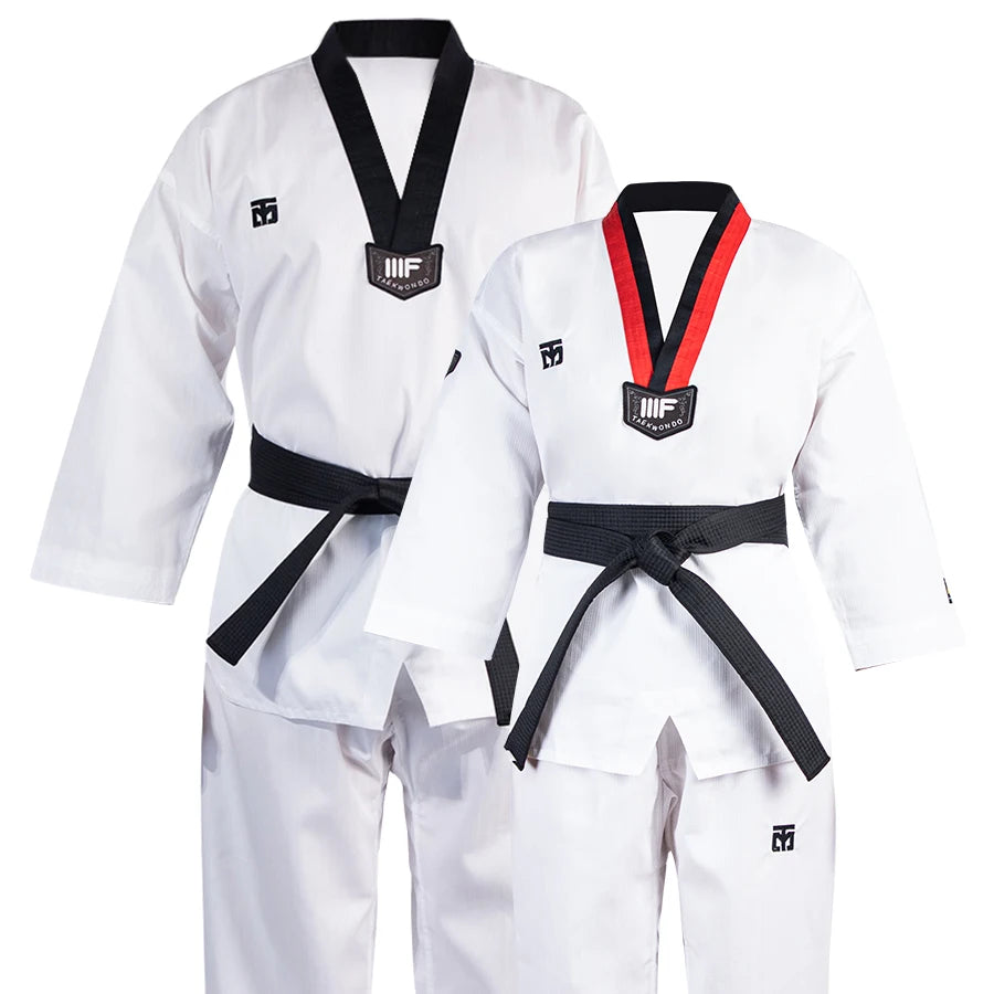 Taekwondo Dobok Karate Uniform with Belt – Kids & Adults (XXXS–XXXL)