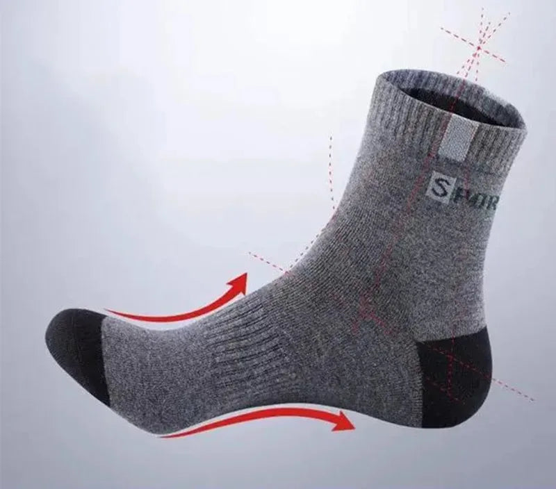 3/5/10 Pairs Men’s Breathable Bamboo Fiber Socks – Sweat-Absorbing, Deodorant Business & Sports Crew Stockings - OJABay