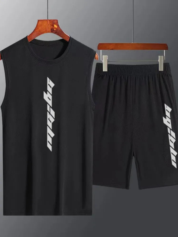 Men's 2-Piece Summer Sportswear Set – Quick-Dry Running Vest & Shorts Gym Outfit for Fitness & Jogging - OJABay