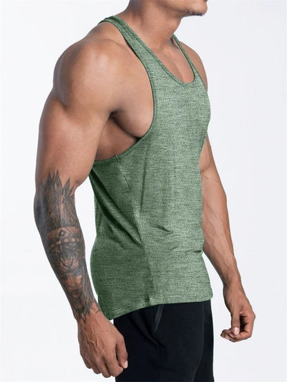 Men’s Quick-Dry Sports Tank Top – Breathable Polyester Training Vest for Running, Basketball & Fitness - OJABay