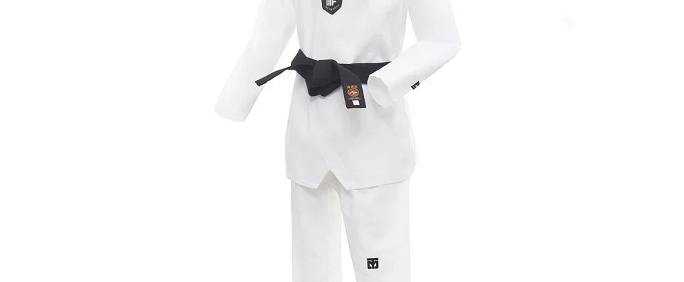 Taekwondo Dobok Karate Uniform with Belt – Kids & Adults (XXXS–XXXL)