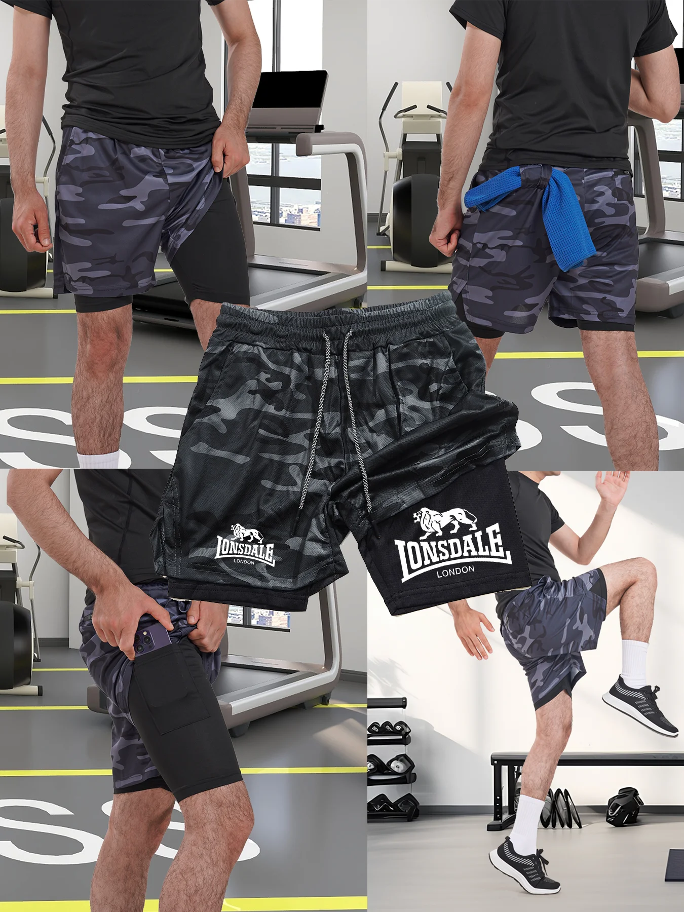 2-in-1 Running Shorts with Compression Layer – Stay Ready, Stay Dry - OJABay