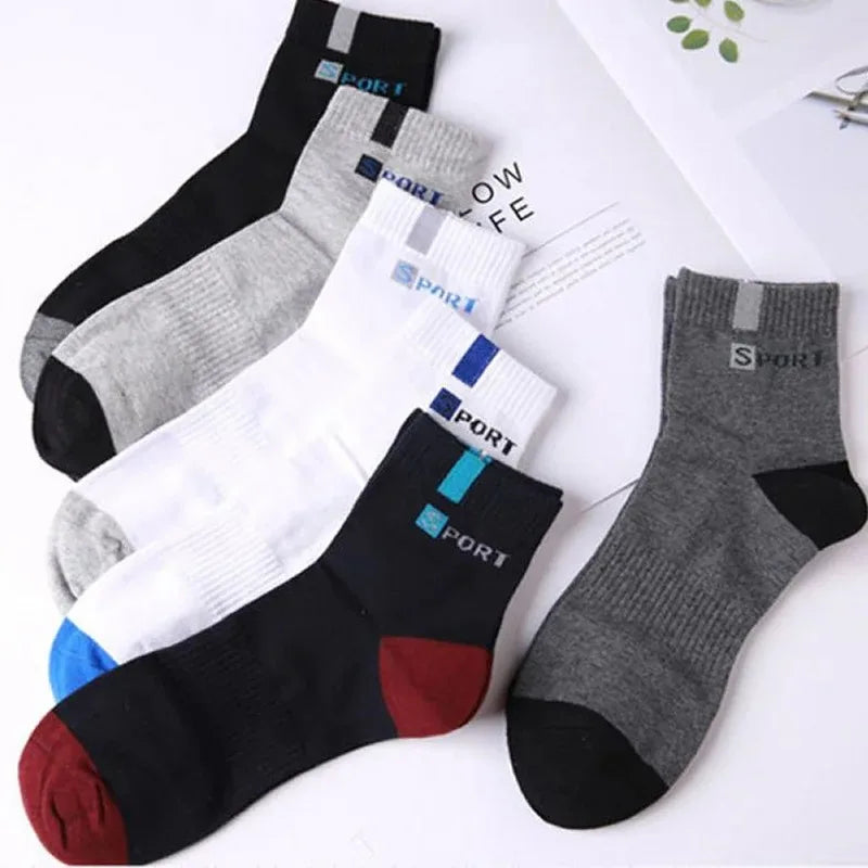 3/5/10 Pairs Men’s Breathable Bamboo Fiber Socks – Sweat-Absorbing, Deodorant Business & Sports Crew Stockings - OJABay