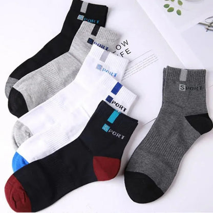 3/5/10 Pairs Men’s Breathable Bamboo Fiber Socks – Sweat-Absorbing, Deodorant Business & Sports Crew Stockings - OJABay