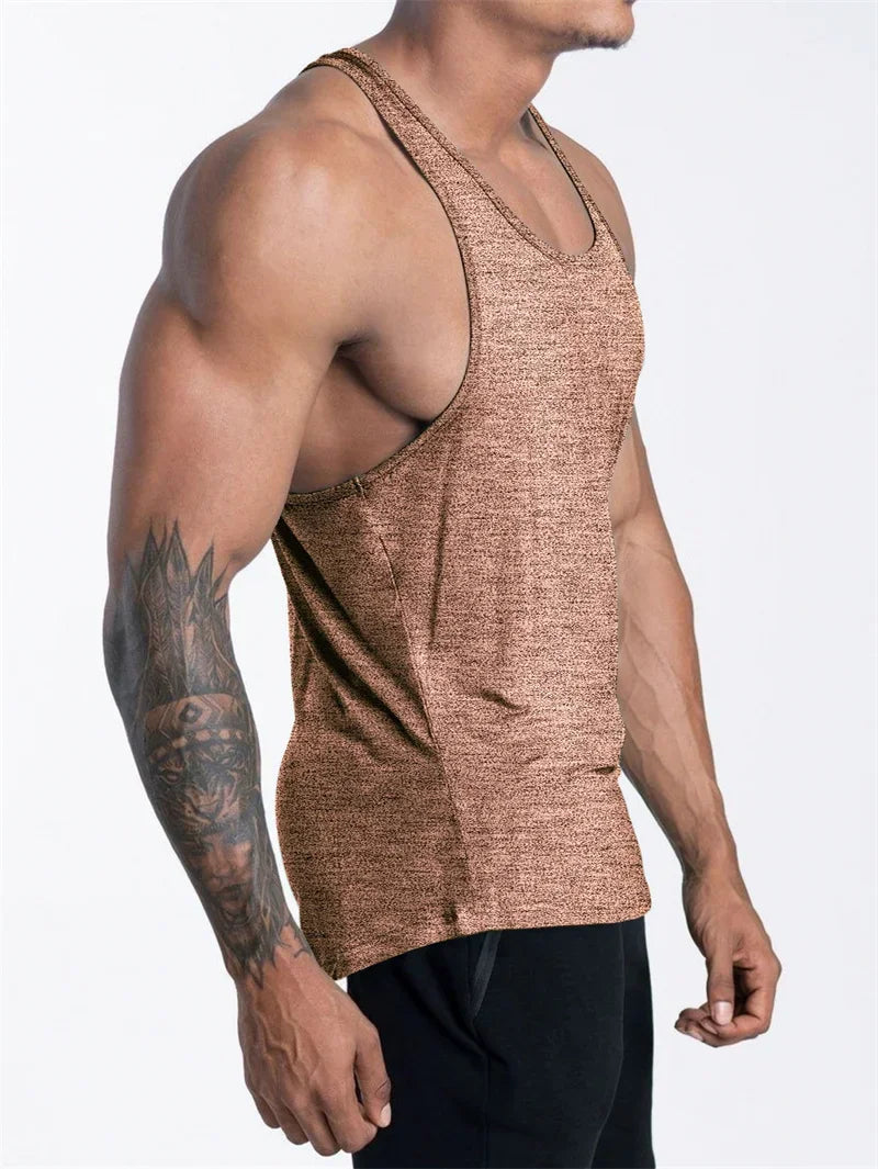 Men’s Quick-Dry Sports Tank Top – Breathable Polyester Training Vest for Running, Basketball & Fitness - OJABay
