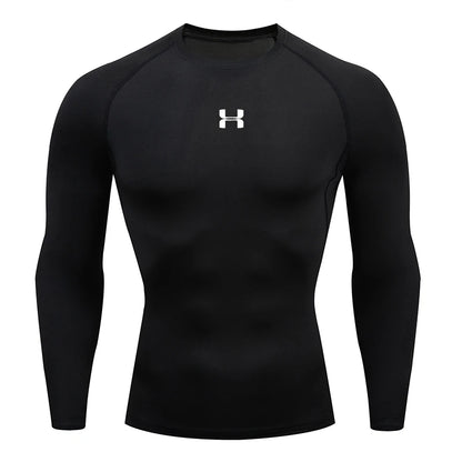 Men's Long Sleeve Compression Workout Shirt – Gym, Running, Training Tee - OJABay