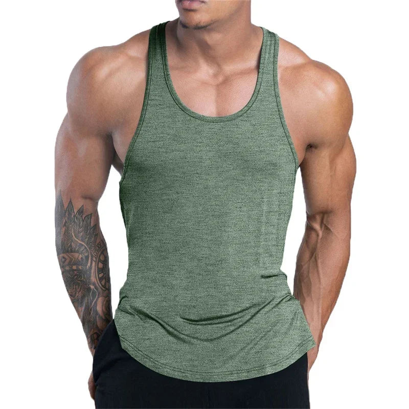 Men’s Quick-Dry Sports Tank Top – Breathable Polyester Training Vest for Running, Basketball & Fitness - OJABay