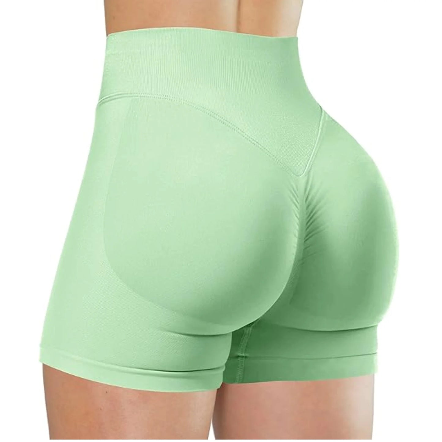 High-Waisted Yoga Shorts – Solid Color, Stretch Fit, Sexy & Sporty - OJABay