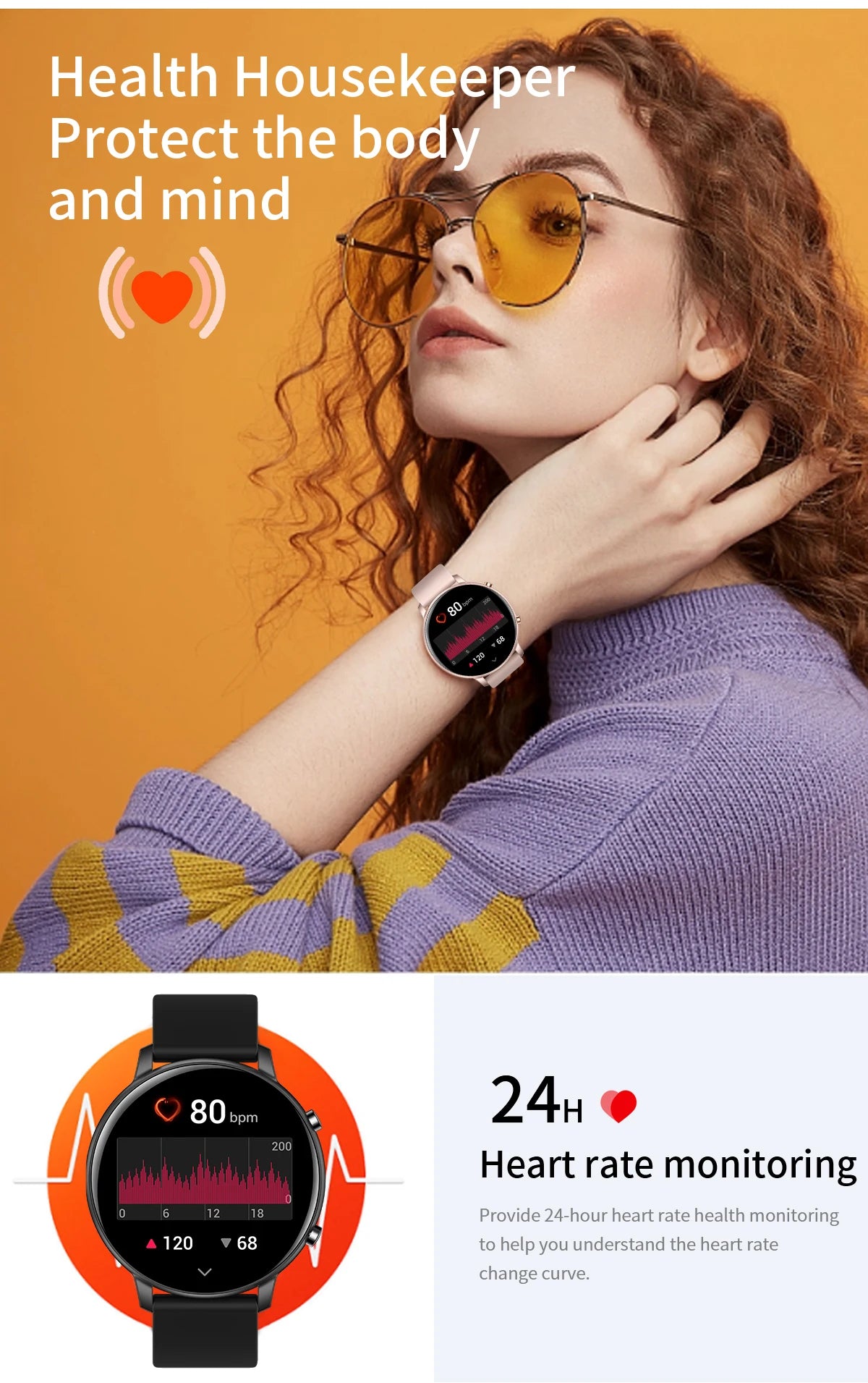 Fitness Smartwatch with Heart Rate & BP Monitor – Make Calls, Multi-Sport Modes - OJABay