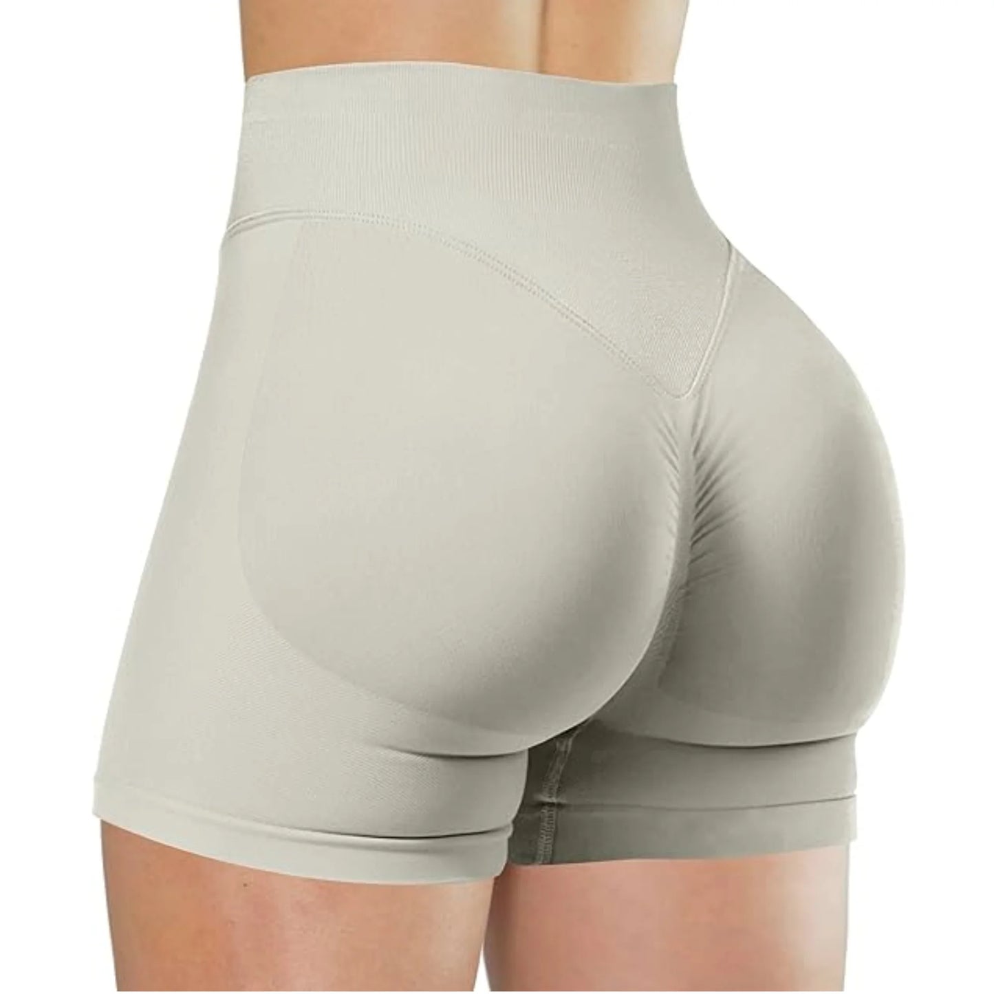 High-Waisted Yoga Shorts – Solid Color, Stretch Fit, Sexy & Sporty - OJABay