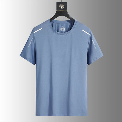 Running T-shirt Reflective Short Sleeve Ice Silk Quick Drying Summer Thin Breathable Fitness Tees Shirt Sportswear Sportsshirt - OJABay