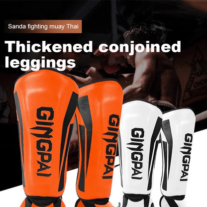 Muay Thai & Kickboxing Shin Guards – PU Leather Leg & Ankle Protectors