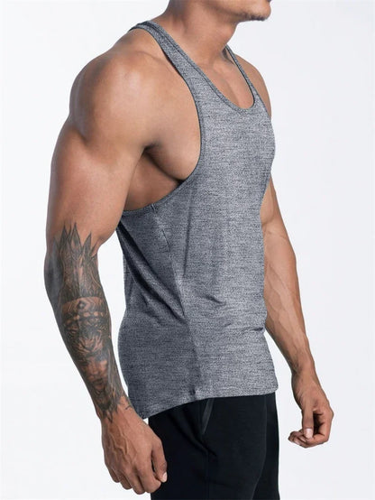 Men’s Quick-Dry Sports Tank Top – Breathable Polyester Training Vest for Running, Basketball & Fitness - OJABay