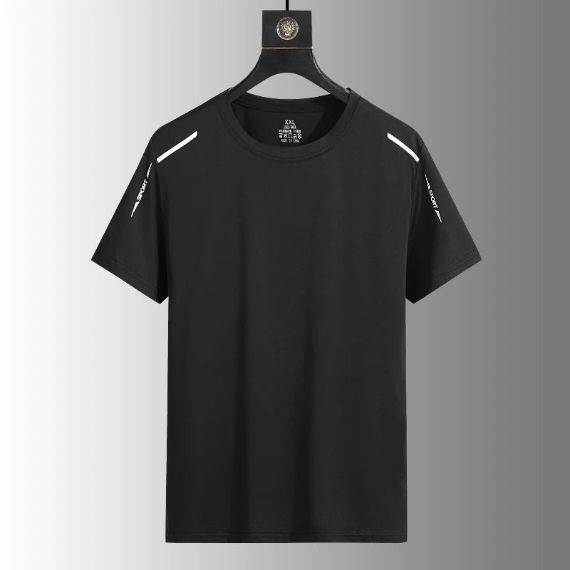 Running T-shirt Reflective Short Sleeve Ice Silk Quick Drying Summer Thin Breathable Fitness Tees Shirt Sportswear Sportsshirt - OJABay