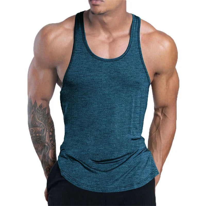 Men’s Quick-Dry Sports Tank Top – Breathable Polyester Training Vest for Running, Basketball & Fitness - OJABay
