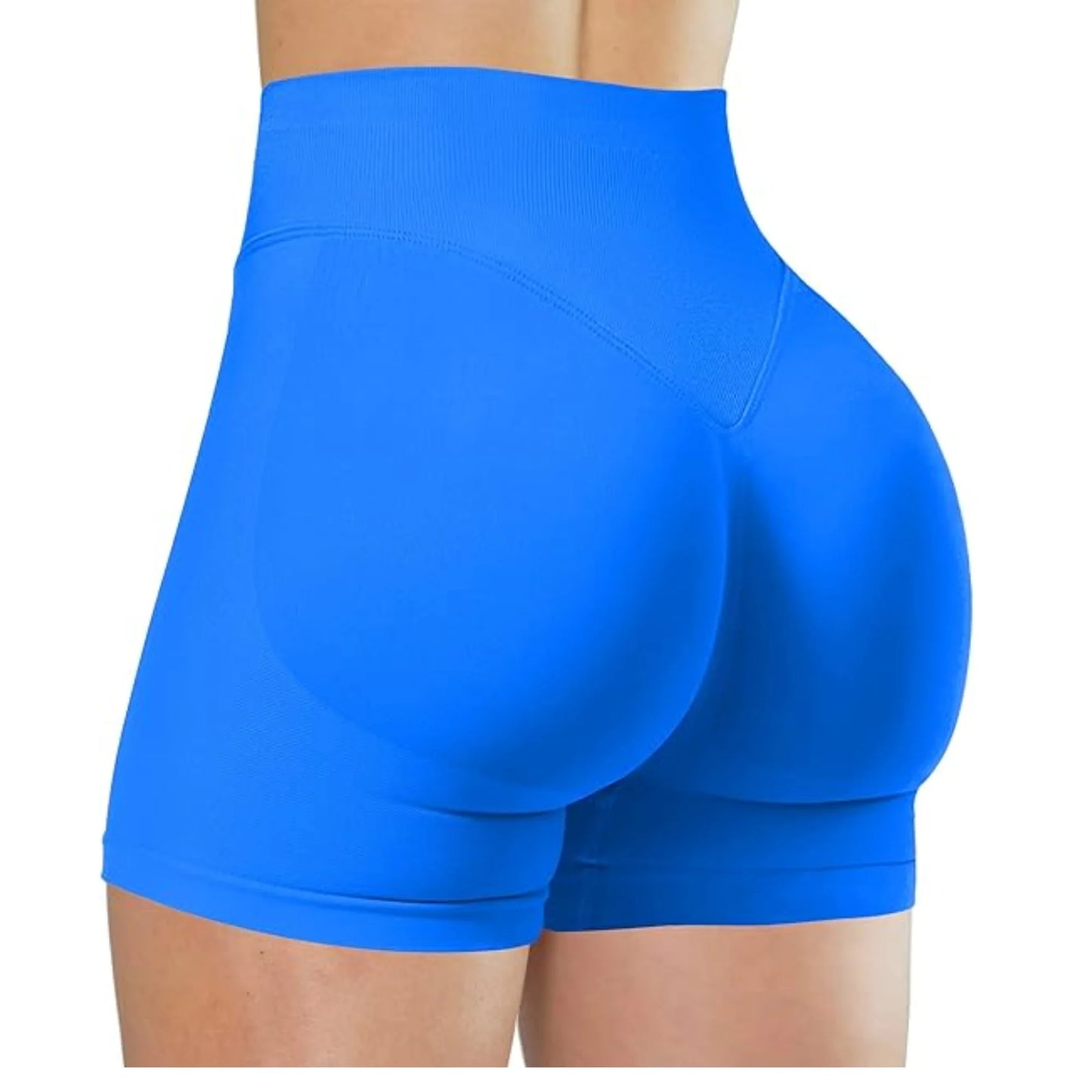 High-Waisted Yoga Shorts – Solid Color, Stretch Fit, Sexy & Sporty - OJABay