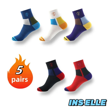 3/5/10 Pairs Men’s Breathable Bamboo Fiber Socks – Sweat-Absorbing, Deodorant Business & Sports Crew Stockings - OJABay