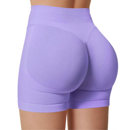 High-Waisted Yoga Shorts – Solid Color, Stretch Fit, Sexy & Sporty - OJABay