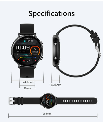 Fitness Smartwatch with Heart Rate & BP Monitor – Make Calls, Multi-Sport Modes - OJABay